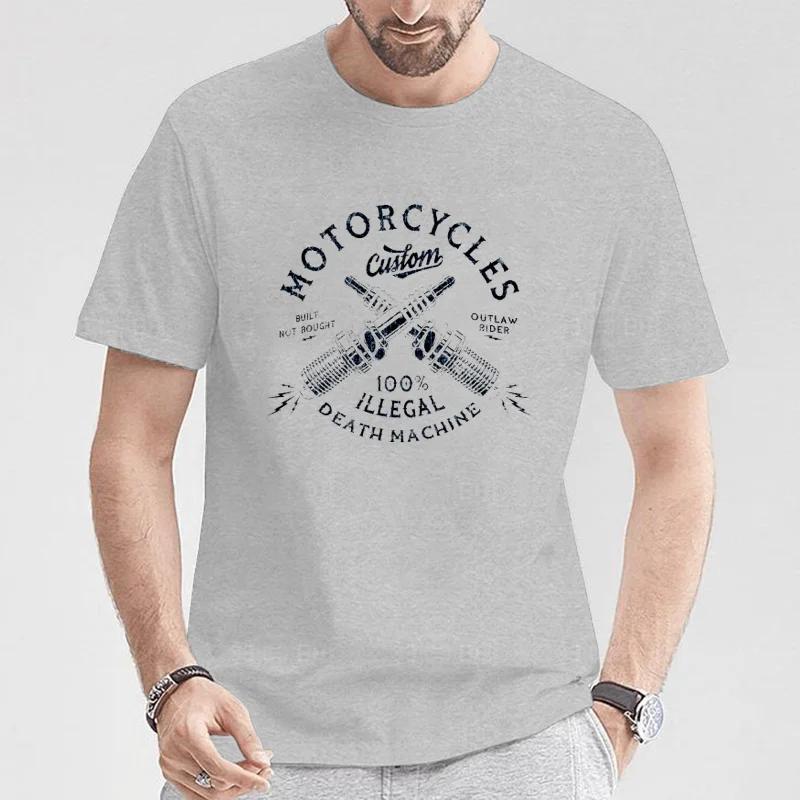 Vintage Custom Motorcycles Chopper Bobber Motorcyclist T-Shirt  O-Neck Short Sleeve Casual Mens T-shirt Size S-5XL