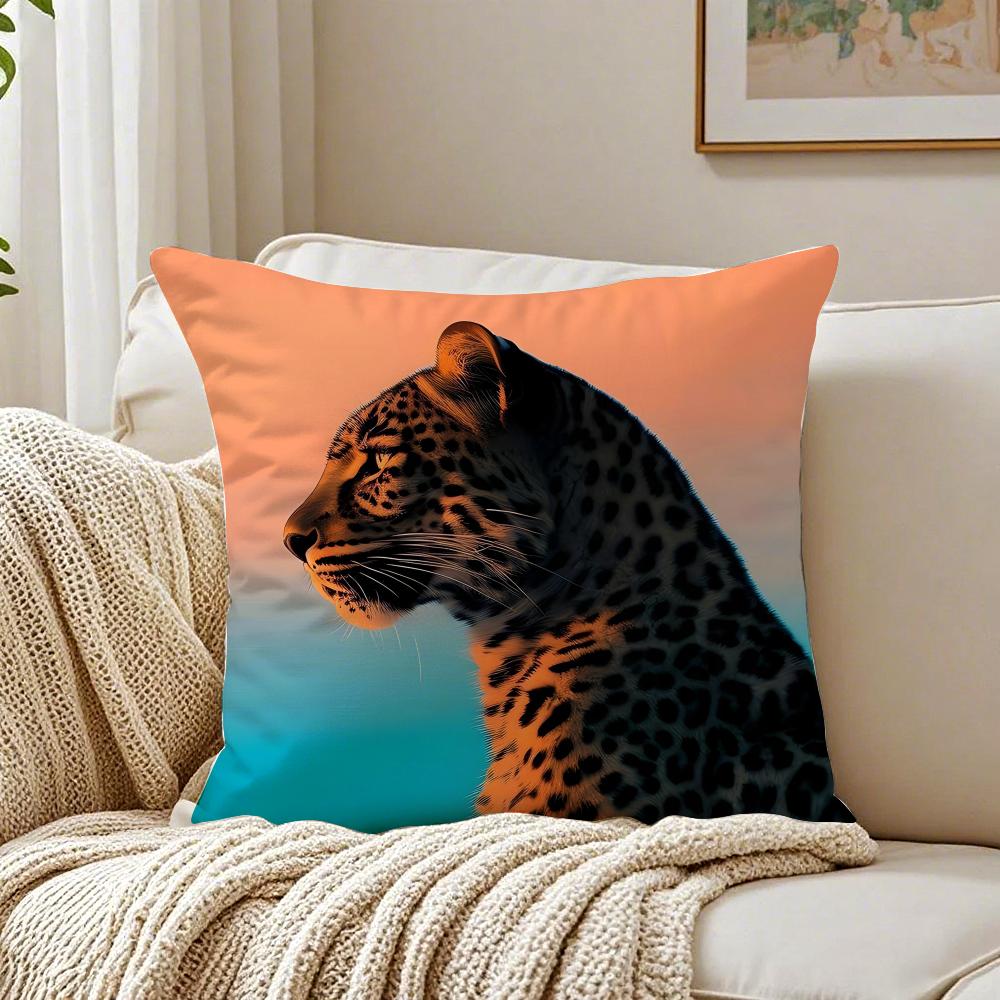 Coole Anime-Leoparden-Kissenbezüge Bio-Kurzplüsch-Kissenbezüge Atmungsaktiv Waschbar Knitterfest