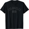 Los Angeles LA Arched Text Distressed Black Print T-Shirt