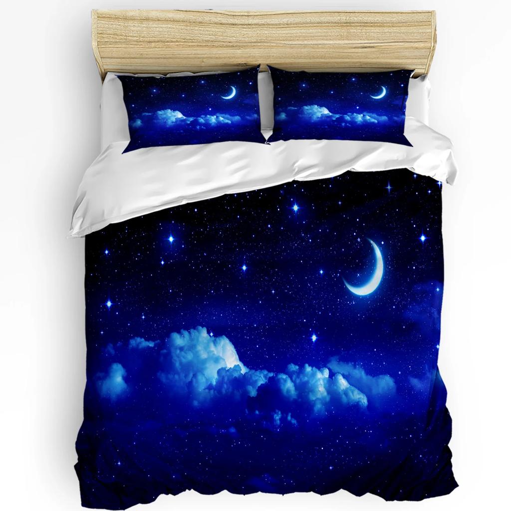 Night Bedding Collection For Bedroom Bed Home Star Filled Dark Sky Vivid Celestial Theme Cosmos Duvet Cover Quilt Cover And Pillowcase