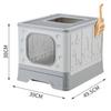 Cat Litter Box with Scoop and Tray Sifting Enclosed Foldable Kitten Toilet Detachable Poop Top Front Entry Pet Supplies