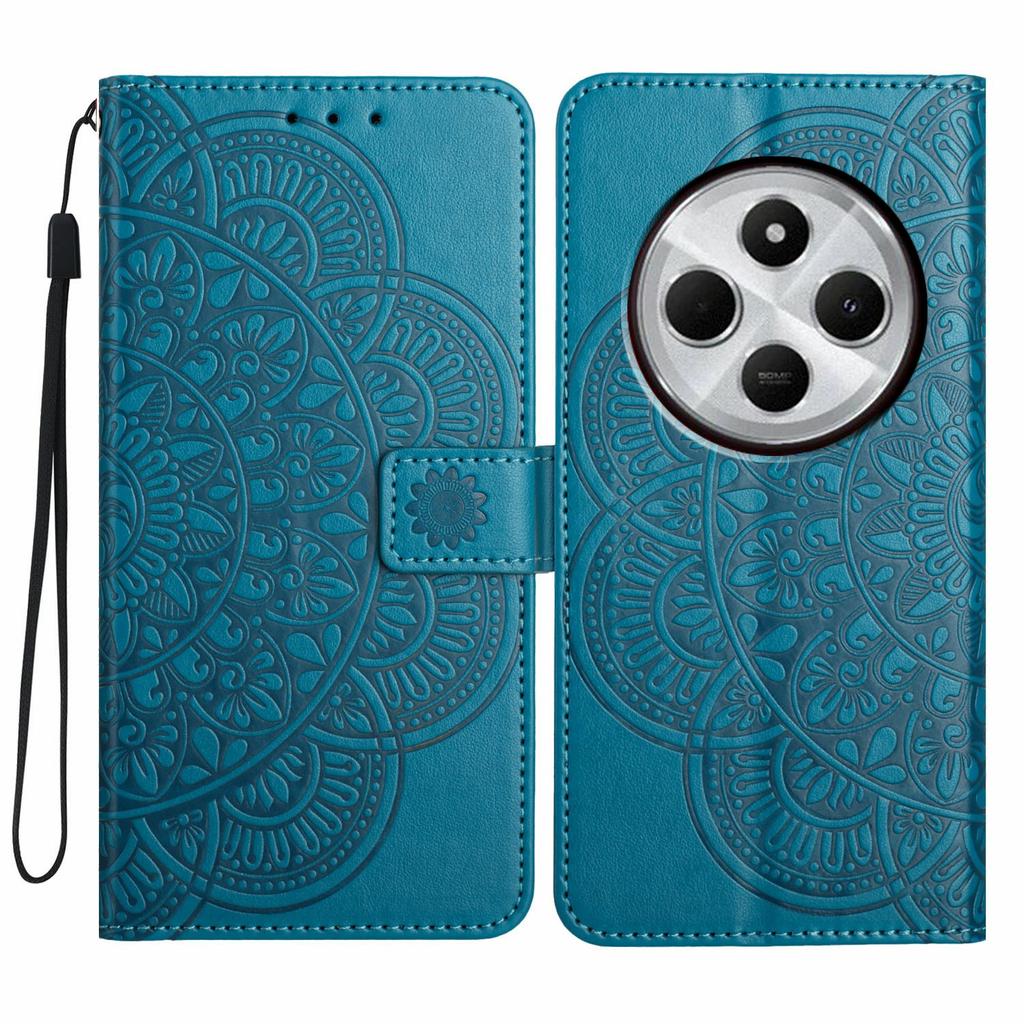 For Xiaomi Poco C75 4G/Redmi 14R 5G/14C 4G Leather Case with Card Slots Mandala Pattern Phone Cover Stand