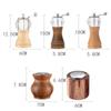 Macinino per pepe a manovella, Nucleo in ceramica, Macinino per spezie e pepe stile vaso/giara da vino/sfera, Saliera e pepiera multiuso, In legno, Macinino per barbecue