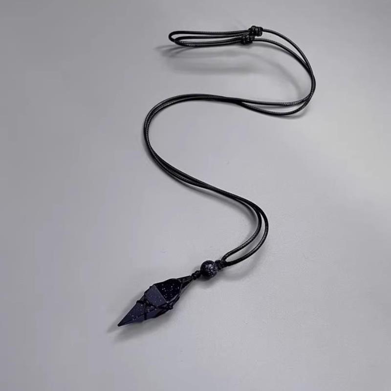 Obsidian Starry Sky Pendant Necklace - Unisex Couple Gift