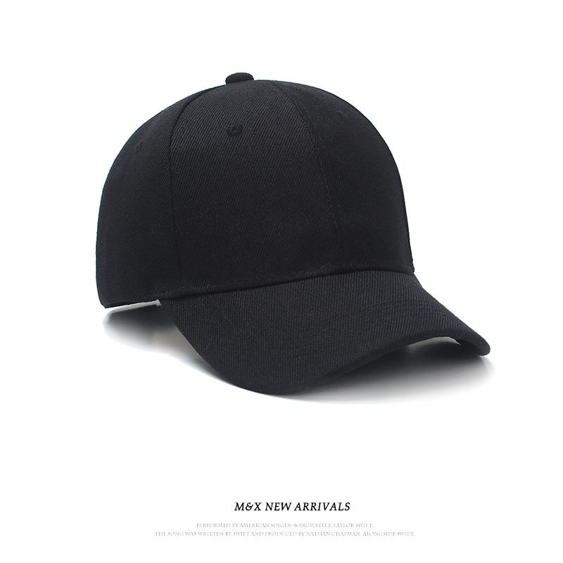 Unisex Custom Logo Solid Color Baseball Cap - Spring/Autumn Casual Korean Style for Large Head.