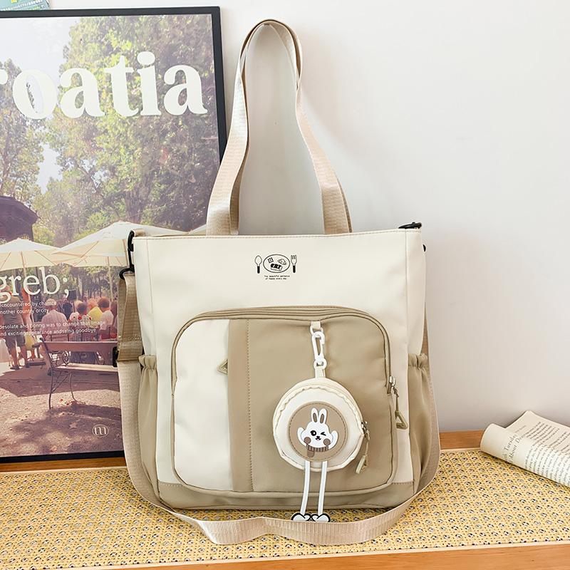 Color Block Tote Bag Women's Shoulder Bag Student Large Capacity Crossbody Bag