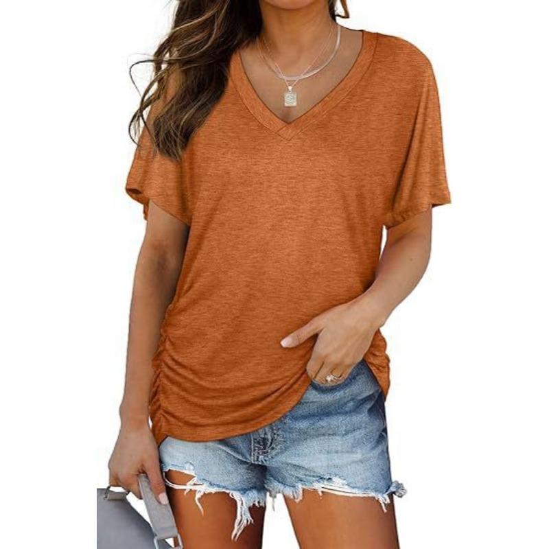 Women's Striped  T-Shirts (women’s) Printed Fashion Gradient Short Sleeved Casual V-neck T-shirt for Women