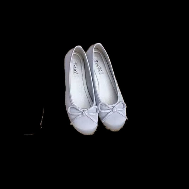 Red Light Mouth Single Shoes Female Spring New French Retro Gentle Fairy Style Blue Ballet Flat Beanie Shoes