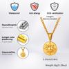Vinage Sun Radiance Necklace for Men Boys,Gold Plated Stainless Steel Round Pendant Necklace,Hip-hop New Jewelry Gift