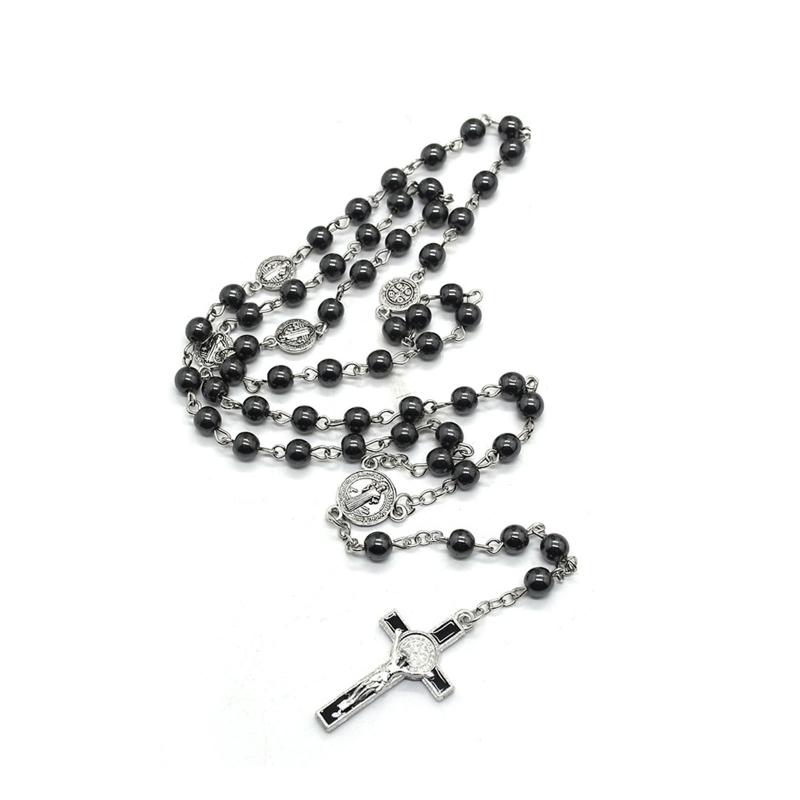 Fashion Handmade Round Glass Bead Catholic Rosary Quality Bead for Cross Necklace Beads for Cross Religious Pendants Nec