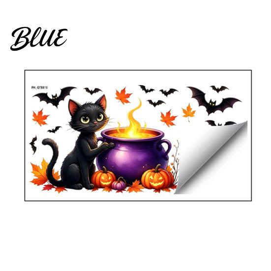 Easy Peel Stick Classroom Wall Decor Cute Halloween Decals  Black Cat Witch Bat Pumpkin Stickers  Fall Removable Theme Party Backdrop Decorations
