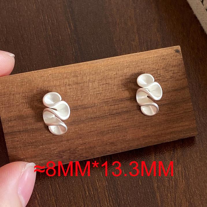 Real 925 Silver 18K Gold Twisted Flower Stud Earring for Women Minimalist Personality Fine Jewelry Trendy Accessory