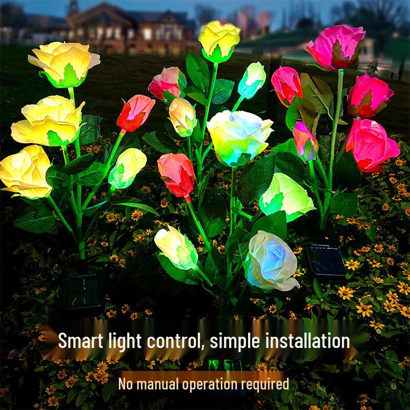 Solar LED Rose Flower Garden Lights