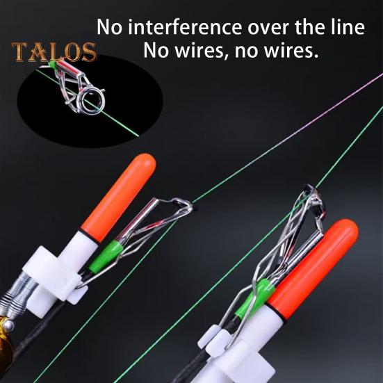 Luce per punta canna da pesca con doppio campanello, allarme abboccata, lampada a LED per pesca notturna, sensore di abboccata sulla punta della canna, luce di avviso, accessori da pesca