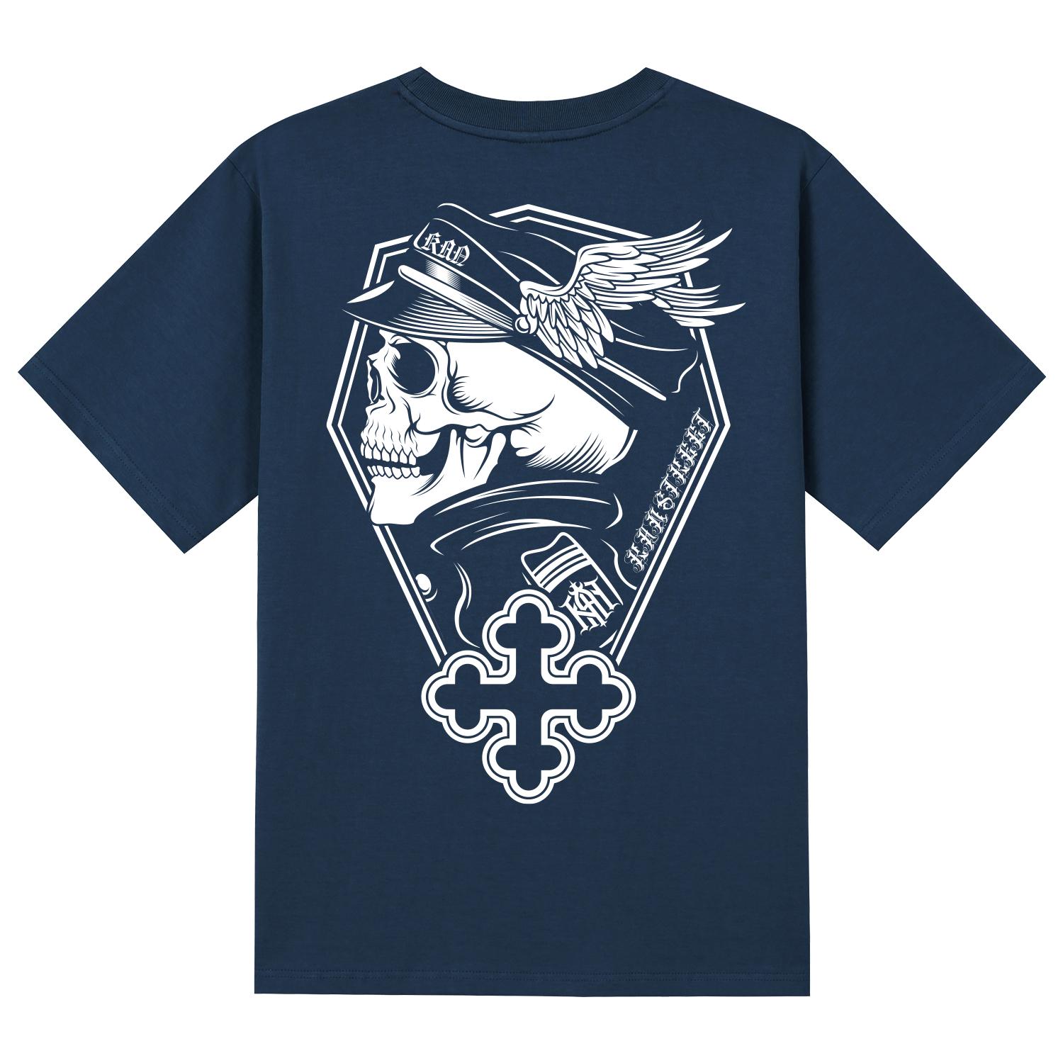 Khan 6312 Ktn0119 Ghost Skull Short Sleeve T-Shirt - Navy Navy/L