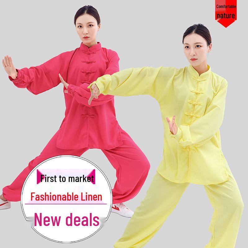 2024 Tai Chi Bamboo Linen Suit for Middle-Aged & Elderly - Ideal for Morning Exercise, Dance, or Wushu Practice
