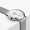 OLEVS Women's Minimalist Casual Watch Leather Band Waterproof Analog Quartz with Date Calendar Silver Mesh Strap
