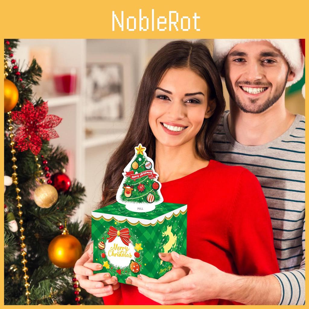 Green Tree Christmas Themed Pattern Gift Box Christmas And Party Decor Events