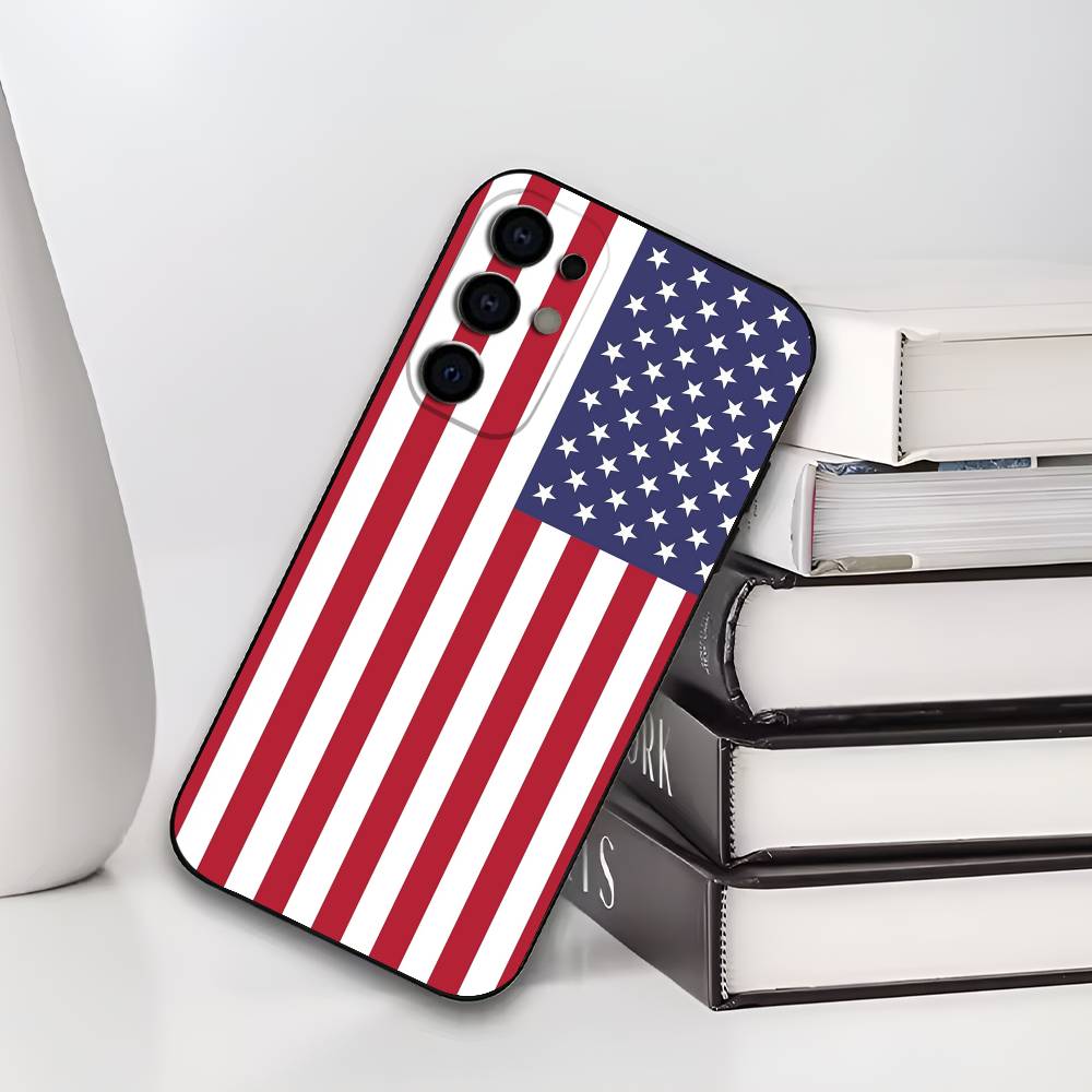 America Flag S-Statue L-Liberty  USA Phone Case For Samsung S25,S24,S21,S22,S23,S30,Ultra,S20,Plus,Soft Silicone Black Cover