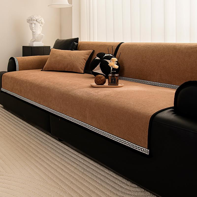 

Новый легкий роскошный маленький ароматный высококлассный шенилловый диванный подушка Четыре сезона универсальный противоскользящий чехол на подушку сиденья ткань 70*70cm