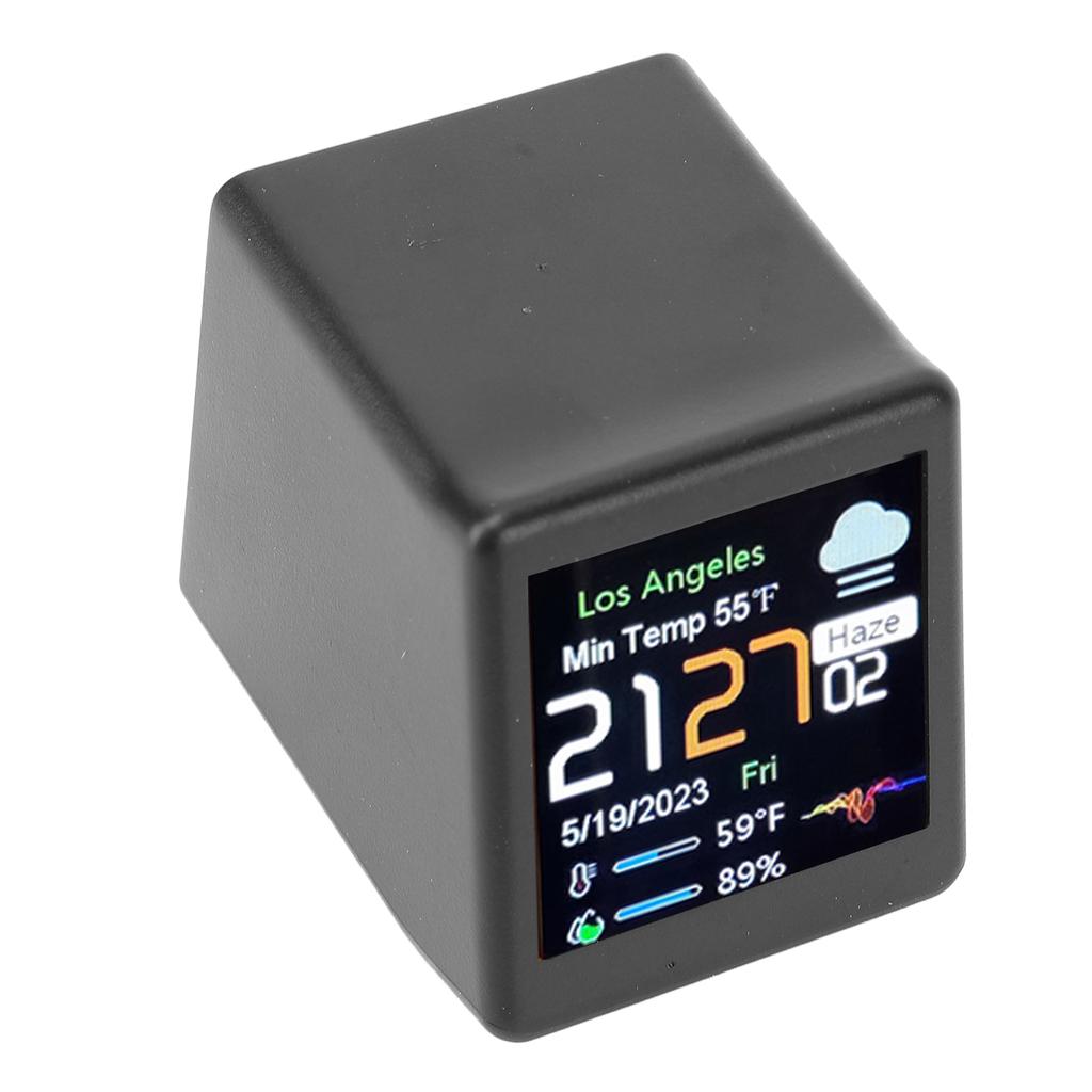 Desktop Electronic Clock LCD Digital Display Calendar Temperature Weather Forecast Station Support WiFi Networking