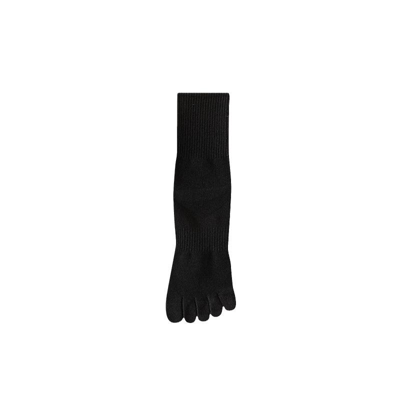 Fünf-Zehen-Socken für Herren, Wadenlange Baumwollsocken für Herbst und Winter, Schweißabsorbierende lange Socken für Sport, Wadenlange Zehensocken