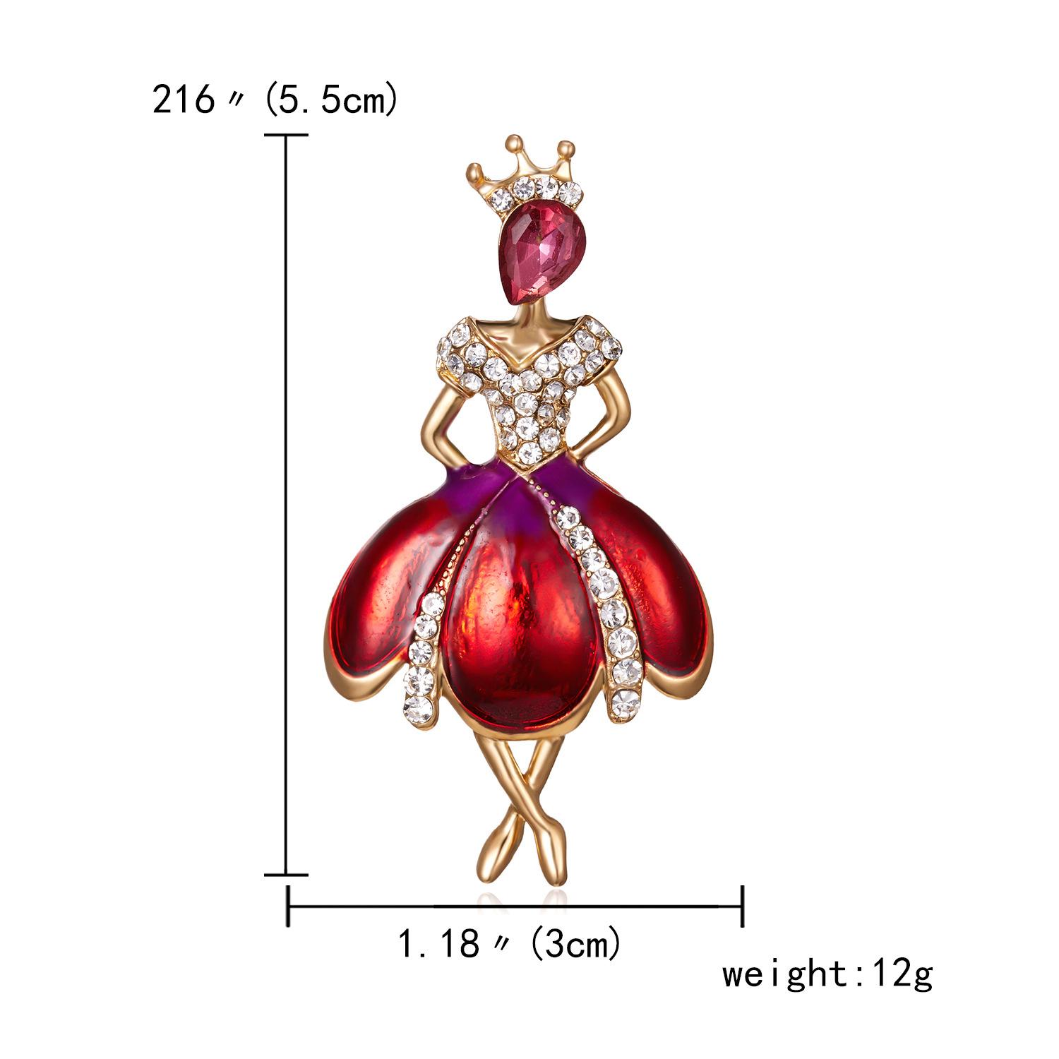 

Вишукані кришталеві брошки балерини, ювелірні шпильки для леді, елегантні жіночі брошки, декоративні значки для костюма та одягу 1 PCS