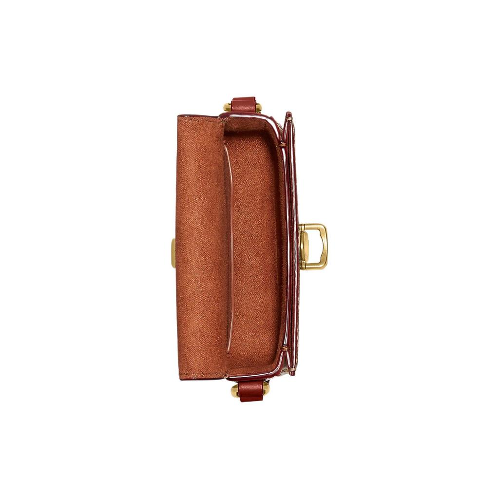 Coach Studio 12 Gold Lock Classic Monogram Quilted Flap Closure Crossbody Bag Women Crossbody Bag Brown CH786-B4NQ4