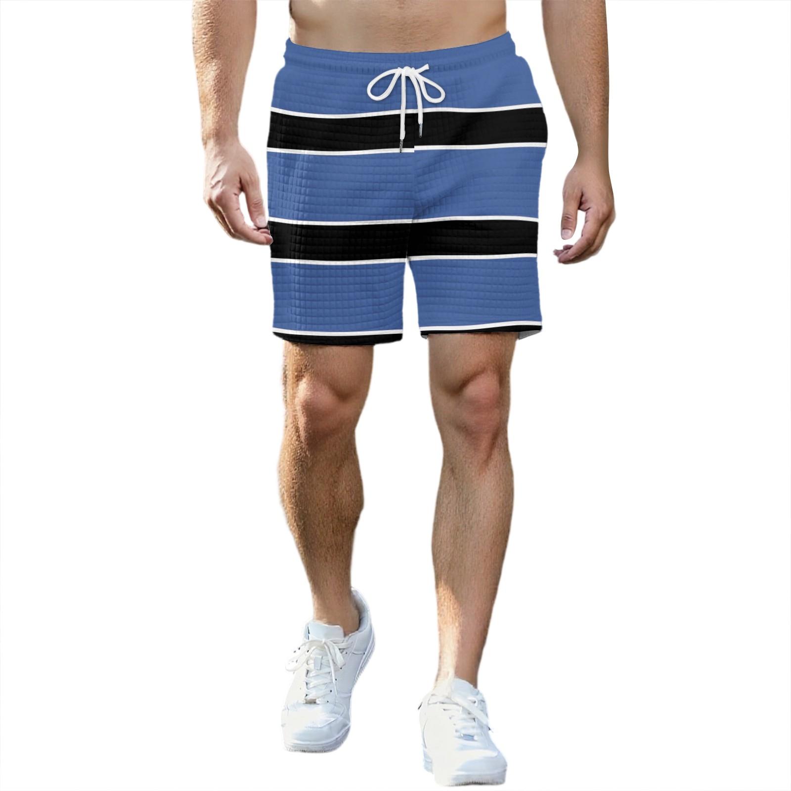 

Мужские модные спортивные шорты с принтом, эластичный пояс, карманы, спортивные шорты L чёрный