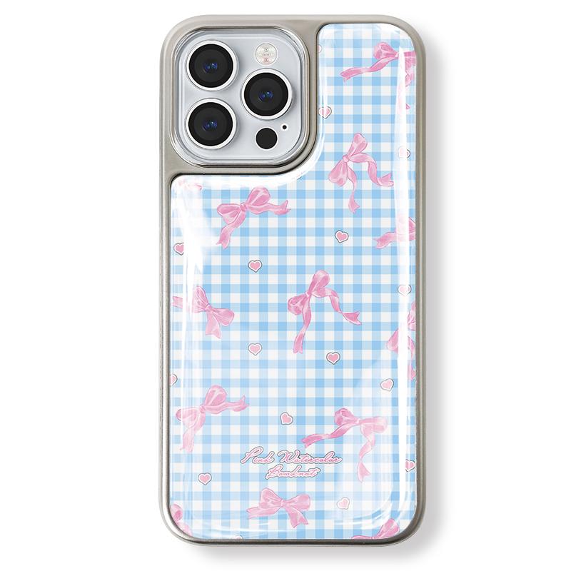 Zhitai Roztomilý styl Elektroplatovaný stříbrný okraj pouzdra pro iPhone 16/15/14 Pro Max/13 Pro