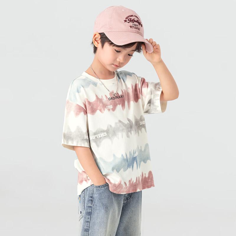 Boys  Tie-Dye Striped Short Sleeve T-Shirt 130
