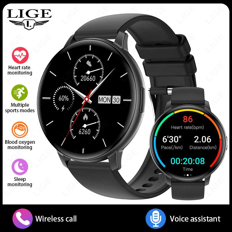 

For Android IOS Smart Watch Women Men Ladies Gift Sport Fitness Men Watches Heart Rate Monitor Waterproof Smartwatch New чорний