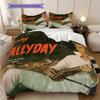 Johnny Hallyday Retro Records bedding, duvet cover, pillowcase, home decoration, birthday gift (1 * duvet cover+2 * pillowcase, coreless)