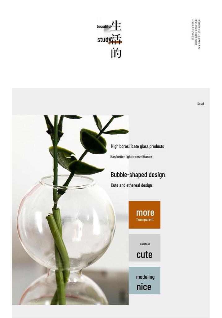 Weixun Korean Bubble Glass Vase - Spherical Hydroponic Flower Decoration Prop