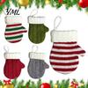 Festive Party Supplies Mini Knitted Christmas Mitten Ornaments, Xmas Glove Hanging Decor, Tableware Flatware Tree Hanger Holders, Knit Pendants