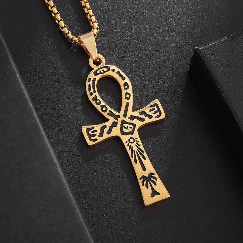 Exquisite Edelstahl beliebte Auge des Horus Medaille Halskette ägyptischen Totem Medaille Anhänger Männer Frauen Amulett Schmuck