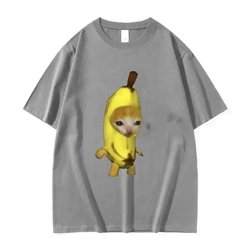 Funny Cute Banana Cat Happy Bananacat Meme Tshirt Unisex Women T-Shirt Cotton Streetwear Short Sleeve T Shirt Tee Clothes