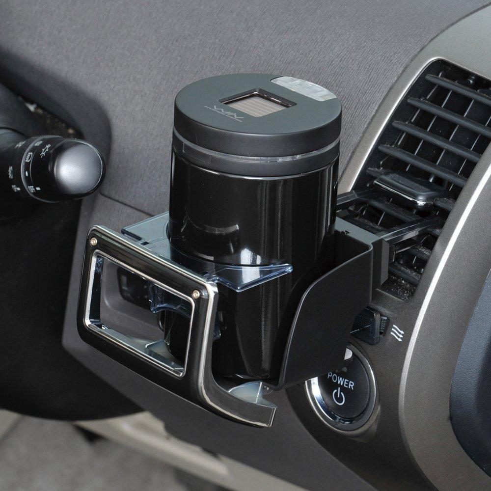 SEIWA Solar Can Ash 3 Car Solar Blue W638 Ashtray, Type, LED, Black,