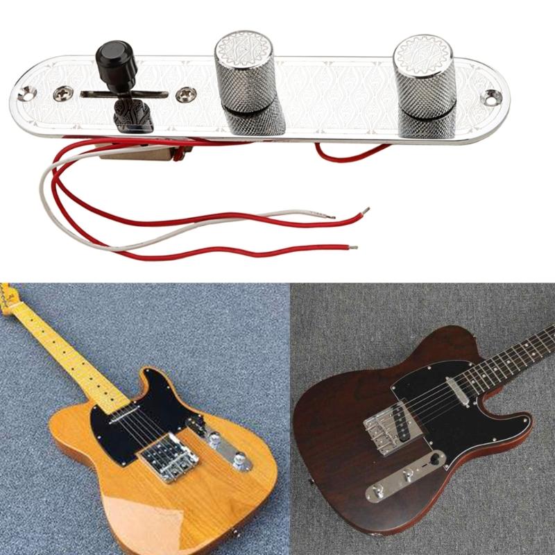 3 Way Wired Loaded Control Plate with Switch Knob for Electric Guitar Playing