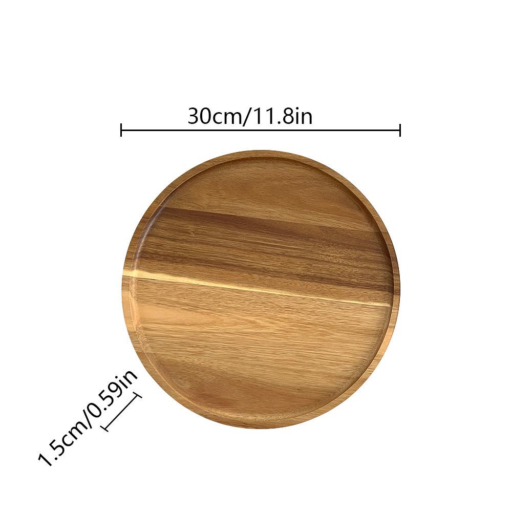 Round Acacia Wood Non-Slip Coaster Mat (13cm) for Tea, Coffee, or Desktop Protection