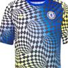Nike Chelsea FC Piłkarski Treningowy Krótki Rękaw Nadruk Logo Gradient Oddychający Jersey Męskie topy Niebieski CW4872-409