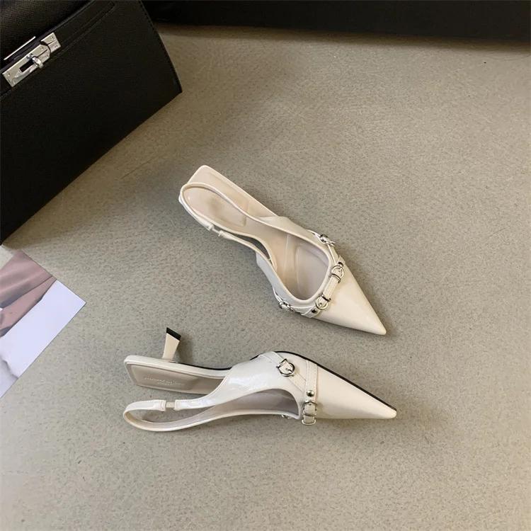 Fashion 2025 Summer Rivet Women Sandals Fashion Pointed Toe Nightclub Party Shoes Ladies Elegant Dancing Party High Heel Sandalias