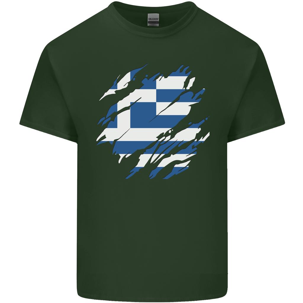 Torn Greece Flag Greek Day Football Unisexs Light Cotton Tshirt