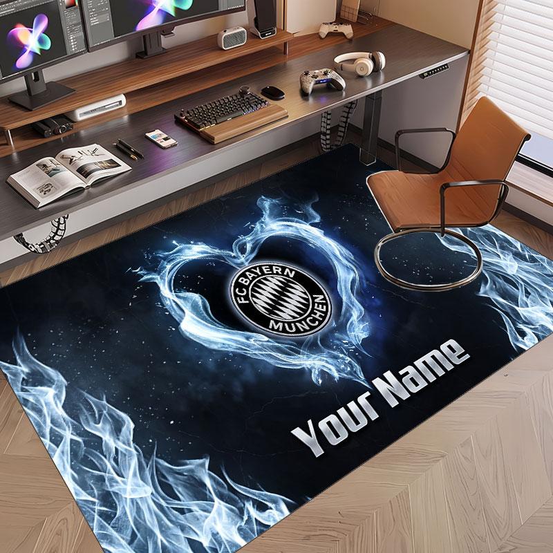 Custom Rug Bayern Munich Pattern Print Name Text Soft Non‑Slip Floor Carpet for Home Indoor Decoration