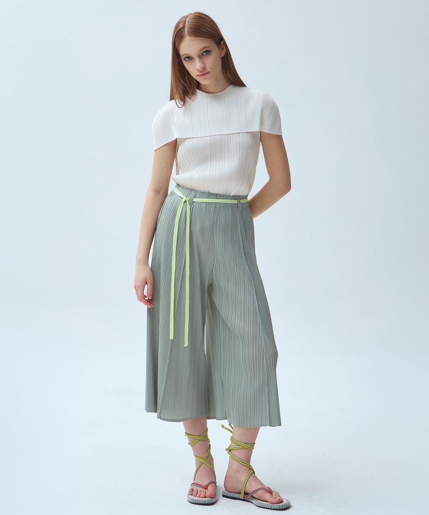 Waiowai Ribbon Point Pintuck Pleated Pants_2 Colors