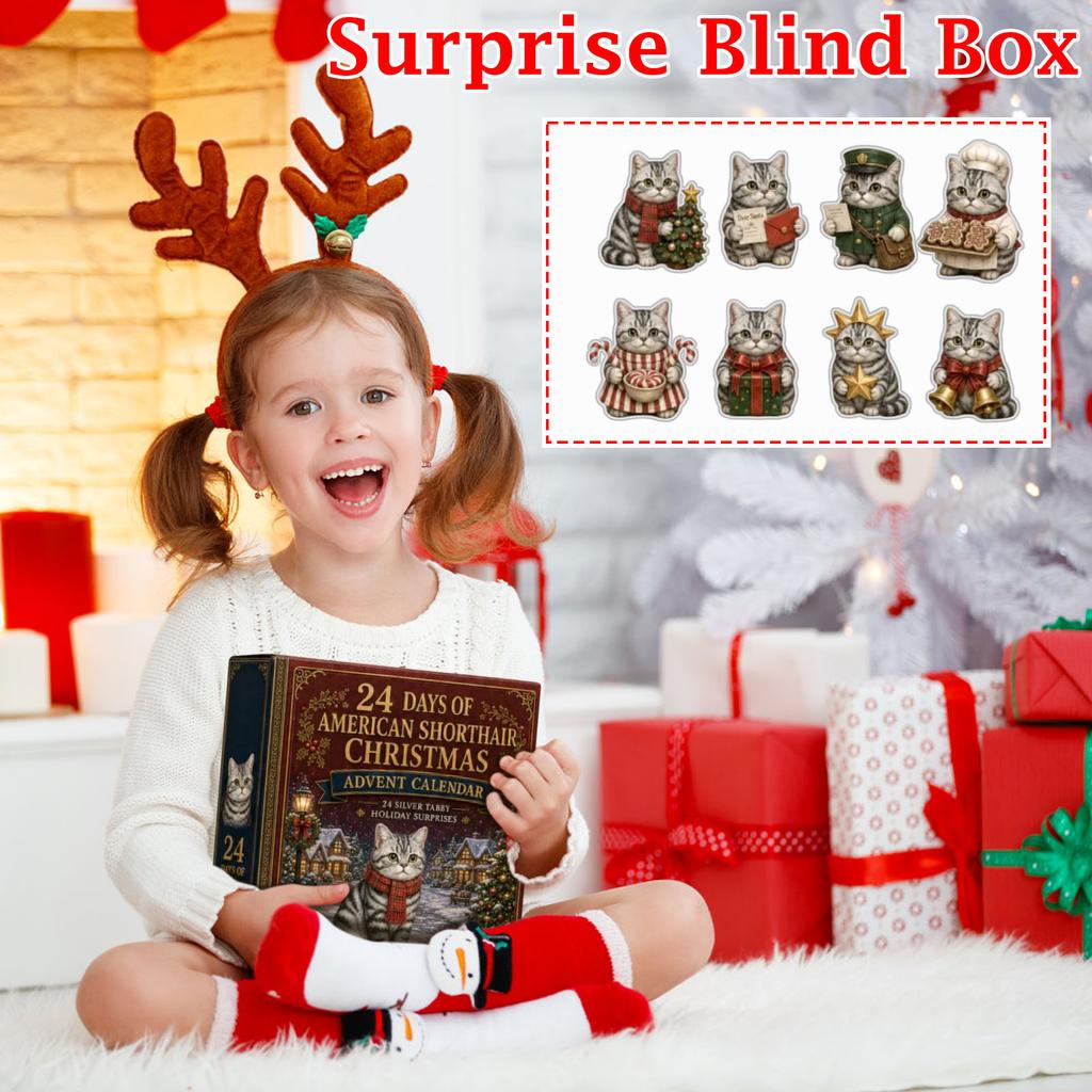 Short Hair Christmas Countdown Advent Calendar with 2D Acrylic for Lovers