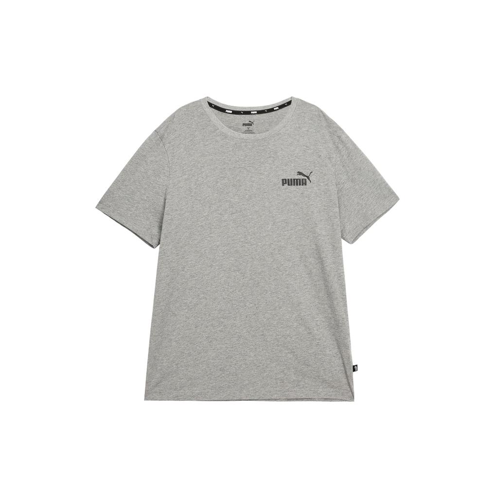 Puma Logo Print American Retro Outdoor Casual Loose Sports Round Neck Short Sleeve T-Shirt SS24 Men Tops Gray 845925-03