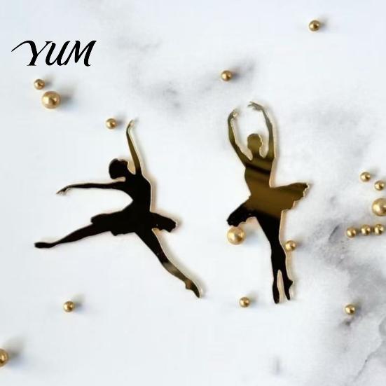 Home Baking Dessert Decorations 6 Pcs Ballet Cake Topper, Acrylic Ballerina Dancing Girl Birthday Ornament Decoration for Anniversary, Baby