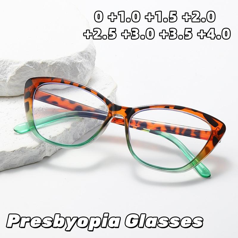New Cat-Eye Anti-Blue Light Presbyopia Eyewear Stylish High-Definition and Comfortable Reading Glasses Diopter 0 To +4.0
