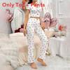 Romantic Heart Print Pajama Set For Women With Breathable Polyester Fabric For Casual Sleepwear And Lounging